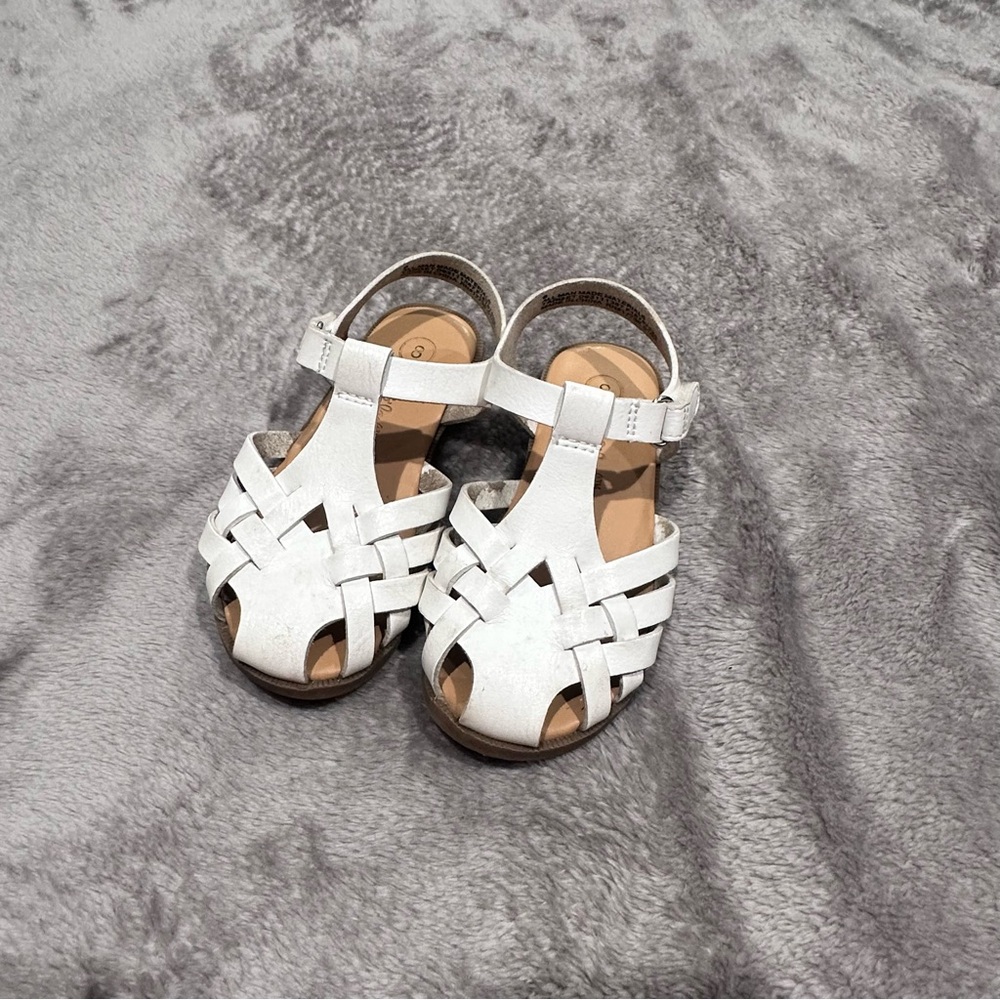 3/$15 Kids Size 8 White Dressy Sandals